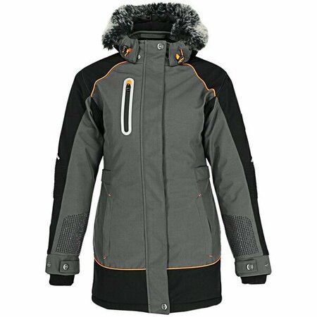 REFRIGIWEAR Women's Two-Tone Black / Charcoal Polarforce Parka Jacket 8540RBCHLAR - Large 47615201